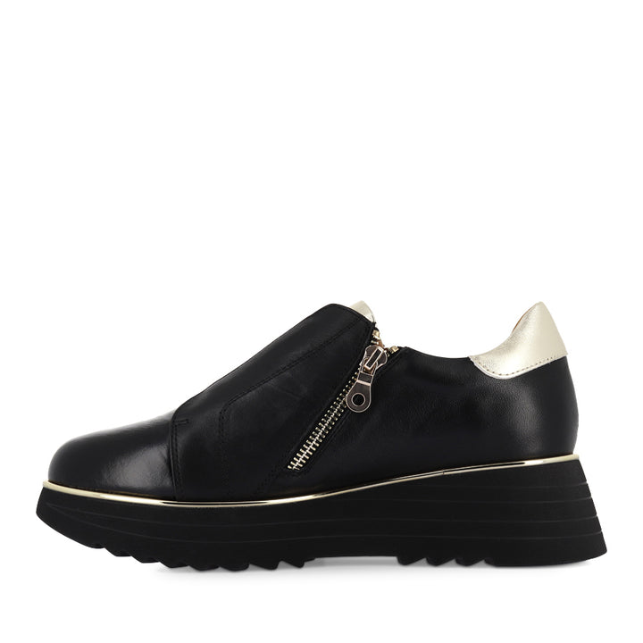 HEGGIE - BLACK PATENT LEATHER / GOLD