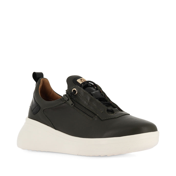 TICKLER - KHAKI LEATHER/BLACK LEATHER