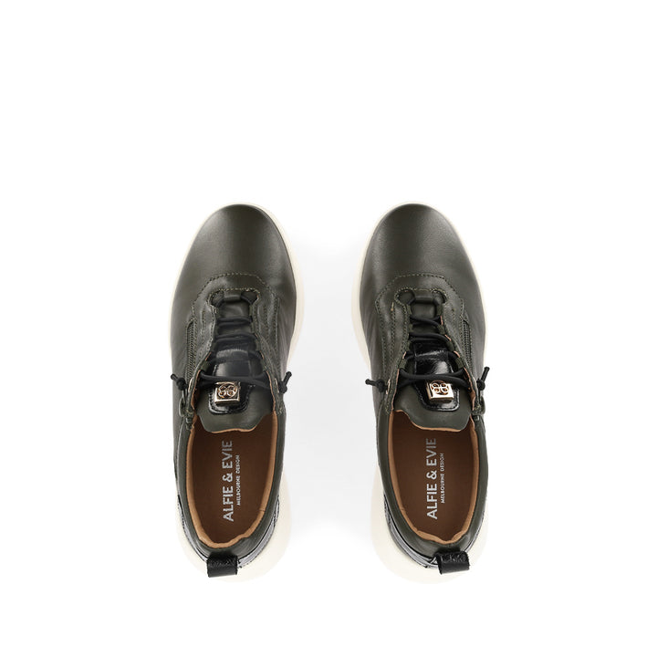 TICKLER - KHAKI LEATHER/BLACK LEATHER