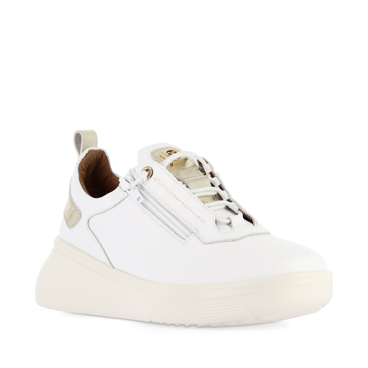 TICKLER - WHITE/GOLD LEATHER