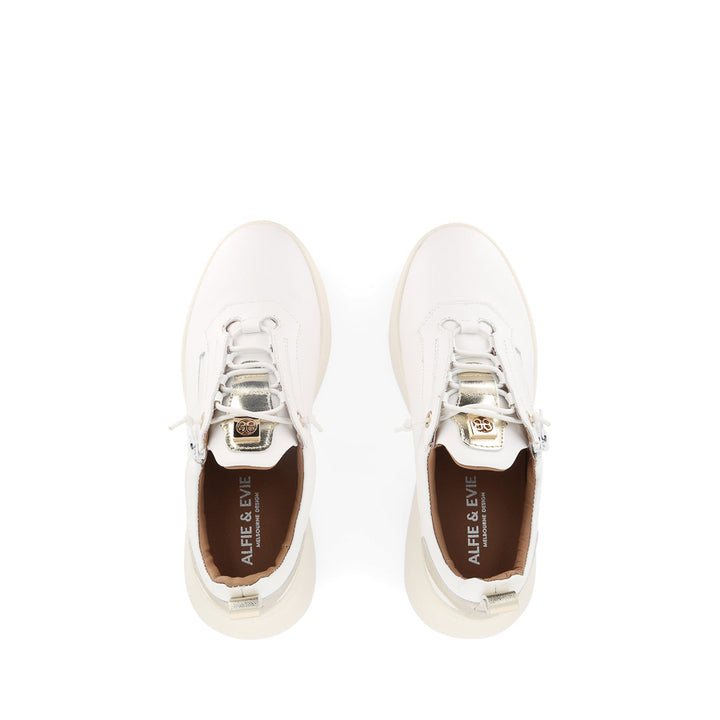 TICKLER - WHITE/GOLD LEATHER
