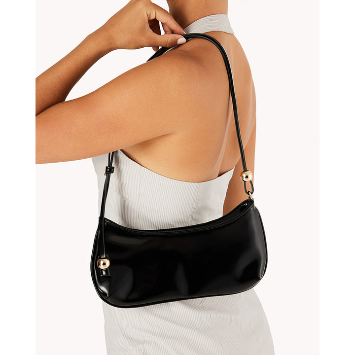 ROSABELLE SHOULDER BAG - BLACK SHINE