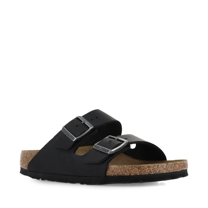ARIZONA NATURAL LEATHER NARROW - OILED BLACK LEATHER