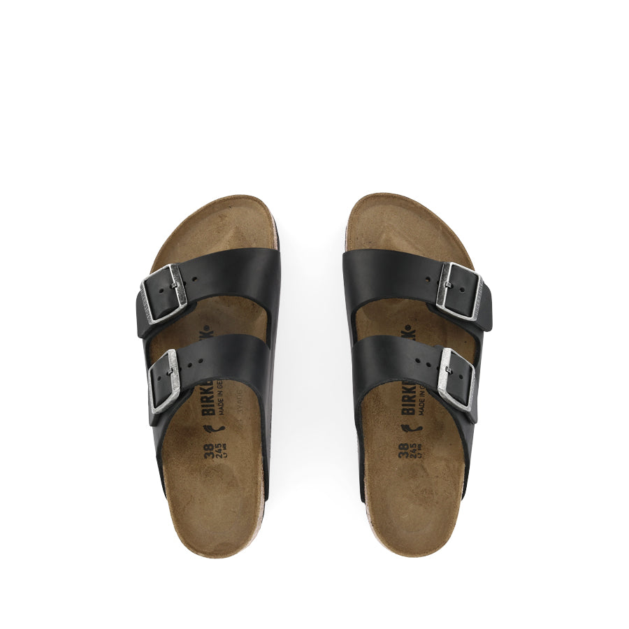 ARIZONA NATURAL LEATHER NARROW - OILED BLACK LEATHER