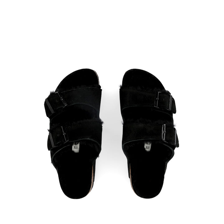 ARIZONA SHEARLING NARROW - BLACK SUEDE