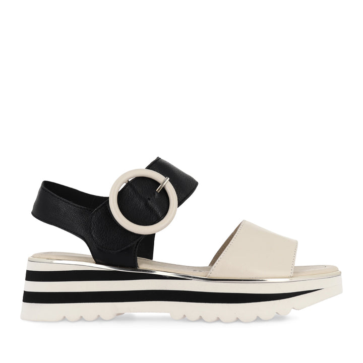 HARLOWS - MILK/BLACK LEATHER