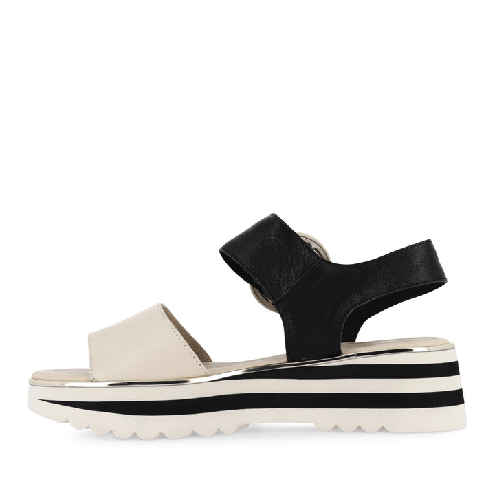 HARLOWS - MILK/BLACK LEATHER