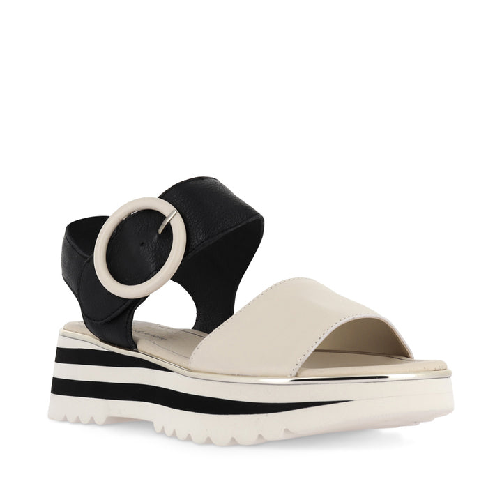 HARLOWS - MILK/BLACK LEATHER