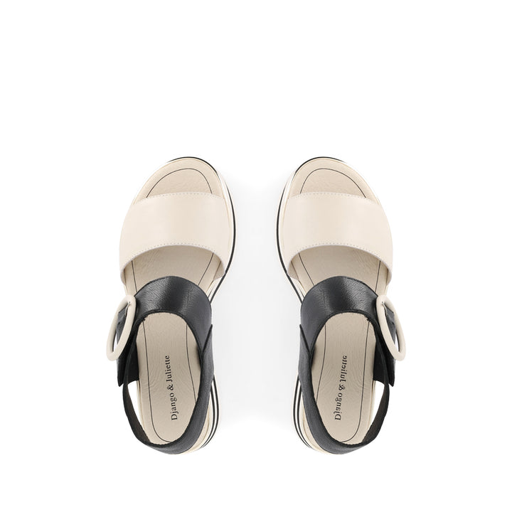 HARLOWS - MILK/BLACK LEATHER