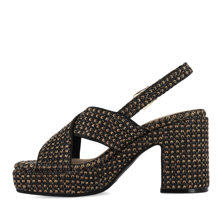 KIPPERS - BLACK/TAN RAFFIA