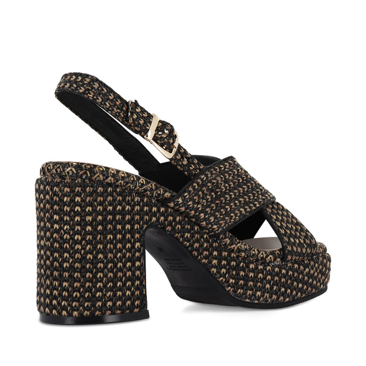 KIPPERS - BLACK/TAN RAFFIA