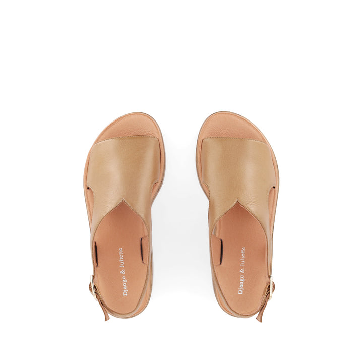 OLINGOS - DARK TAN LEATHER ALMOND SOLE