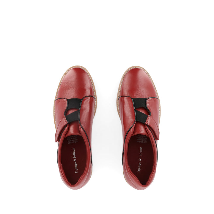 REINYS - DARK RED BLACK LEATHER PATENT