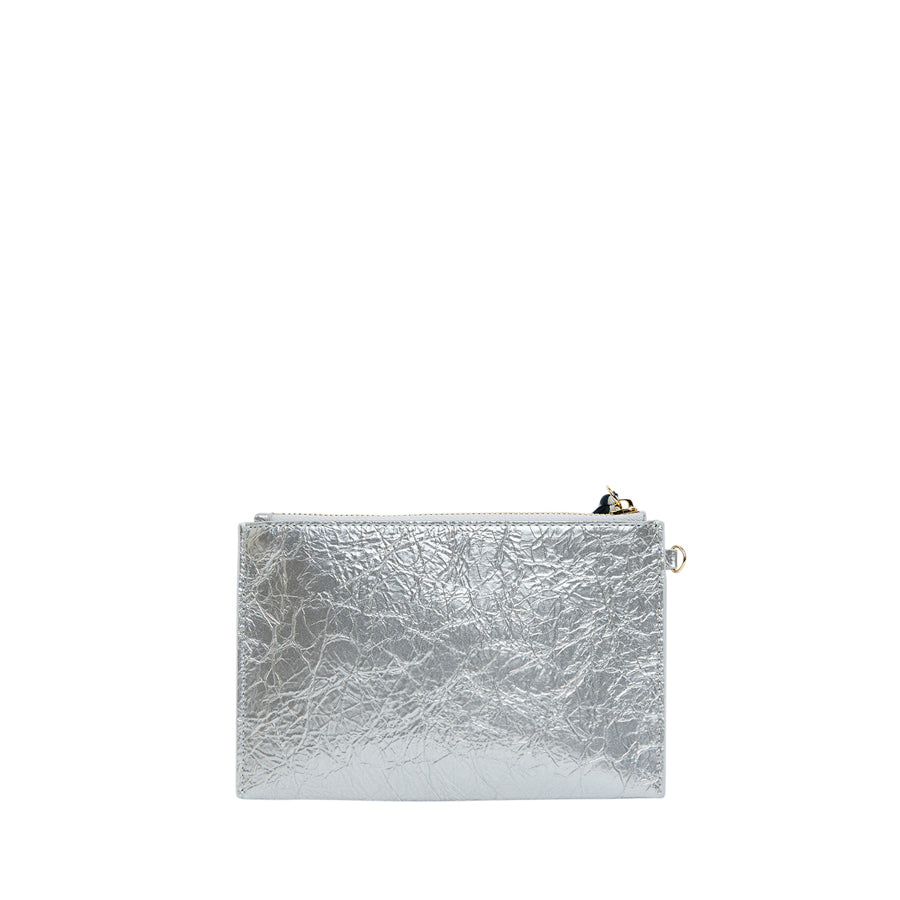 NEW YORK COIN PURSE - SILVER CRINKLE