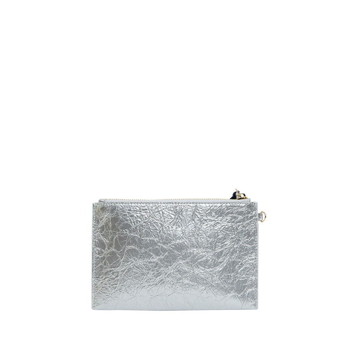 NEW YORK COIN PURSE - SILVER CRINKLE