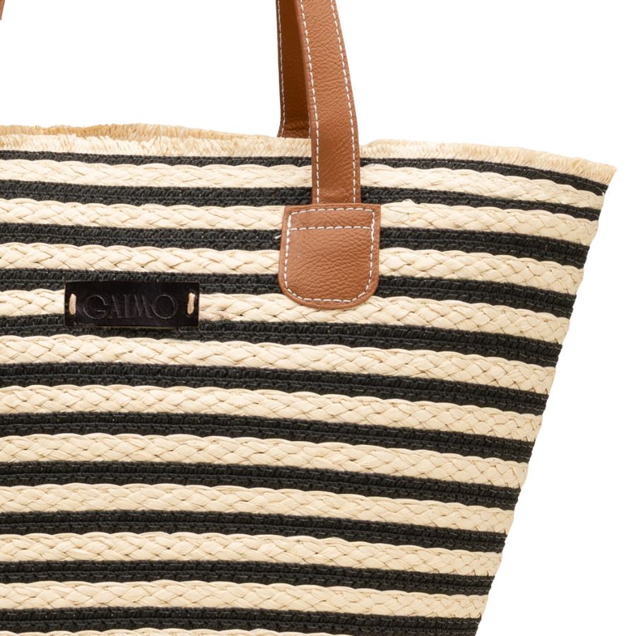 9214 CAMEROS - BLACK/WHITE MULTI RAFIA