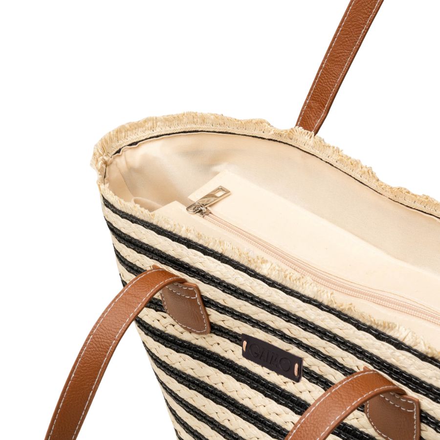 9214 CAMEROS - BLACK/WHITE MULTI RAFIA