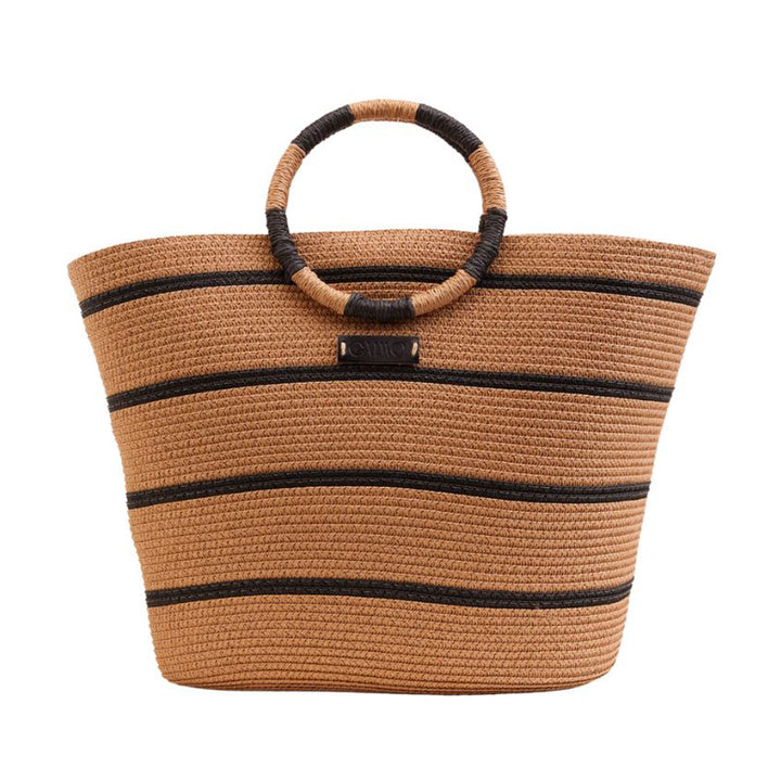 GAI-8953 CIRCLE - NATURAL/BROWN MULTI RAFIA