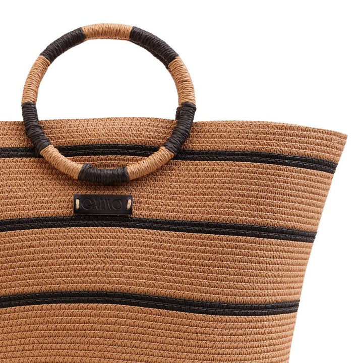 GAI-8953 CIRCLE - NATURAL/BROWN MULTI RAFIA