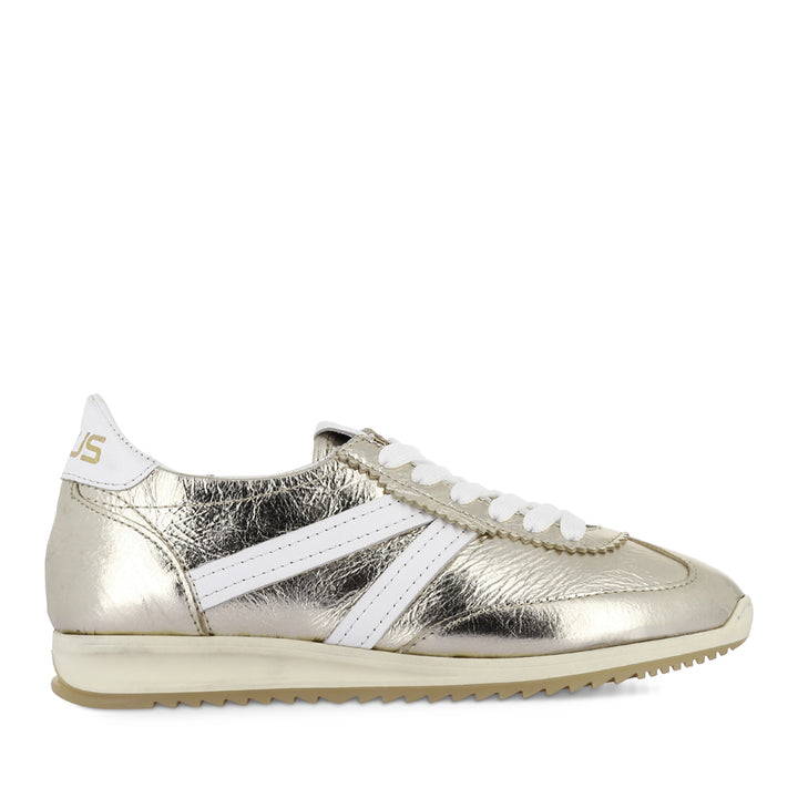 LOGAN - GOLD/WHITE LEATHER