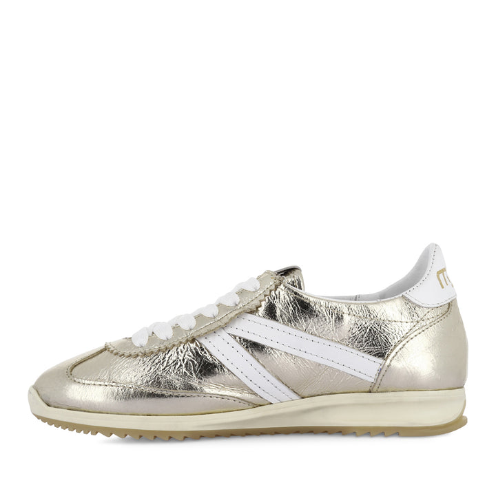 LOGAN - GOLD/WHITE LEATHER