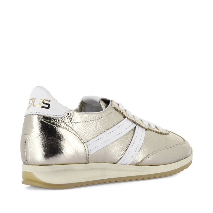 LOGAN - GOLD/WHITE LEATHER