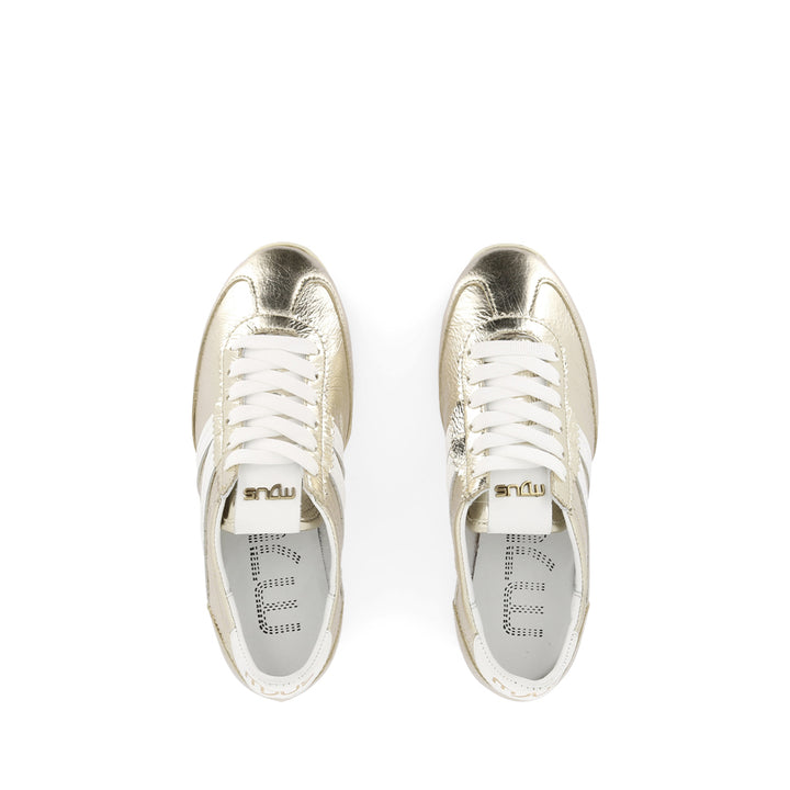 LOGAN - GOLD/WHITE LEATHER