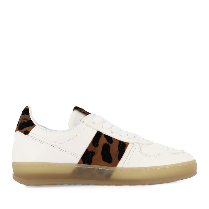 TALIA - WHITE/LEOPARD LEATHER