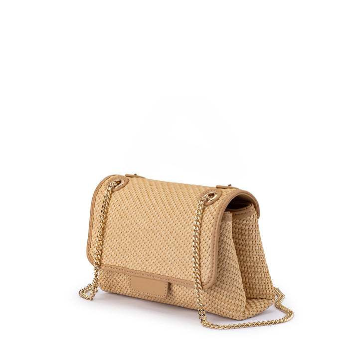 ALEXA WOVEN SHOULDER BAG - NATURAL