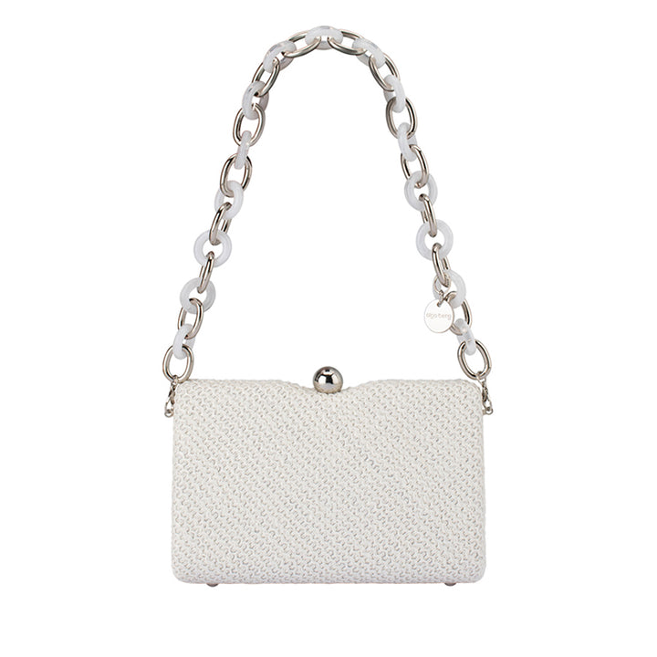 BIRDIE TEXTURAL HANDLE BAG - WHITE