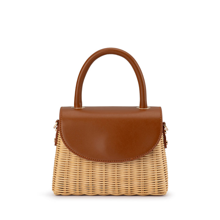 ELLE WICKER TOP HANDLE - TAN
