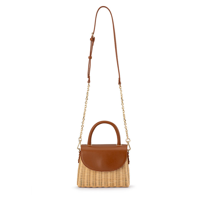 ELLE WICKER TOP HANDLE - TAN