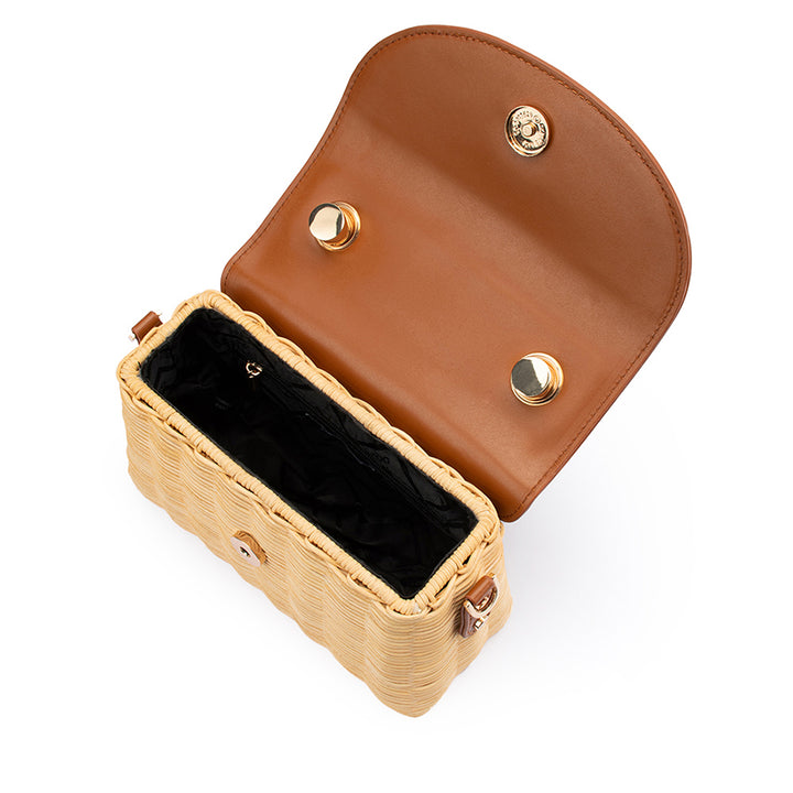 ELLE WICKER TOP HANDLE - TAN