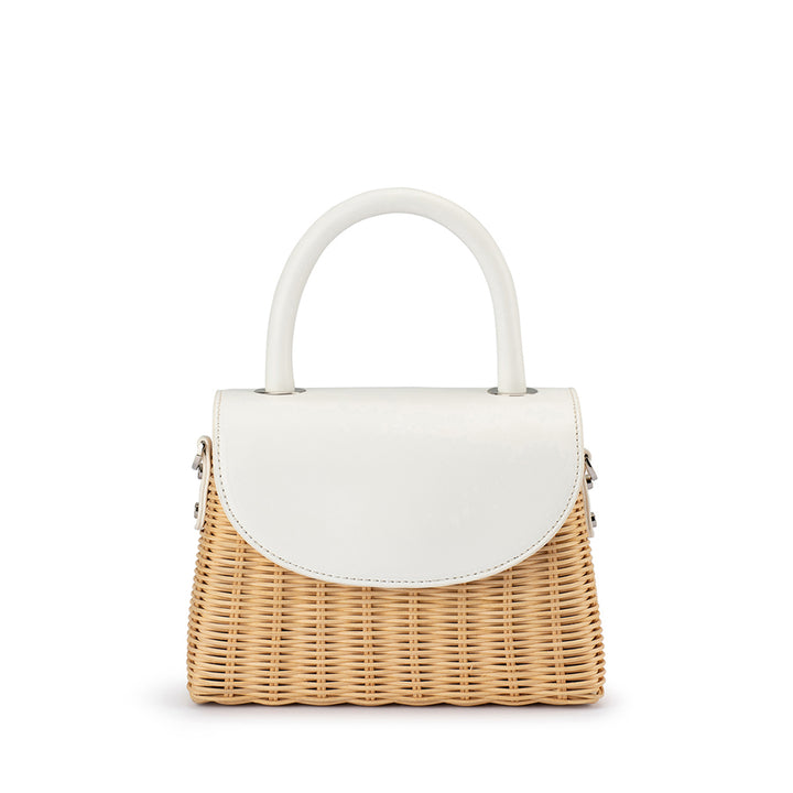 ELLE WICKER TOP HANDLE - WHITE