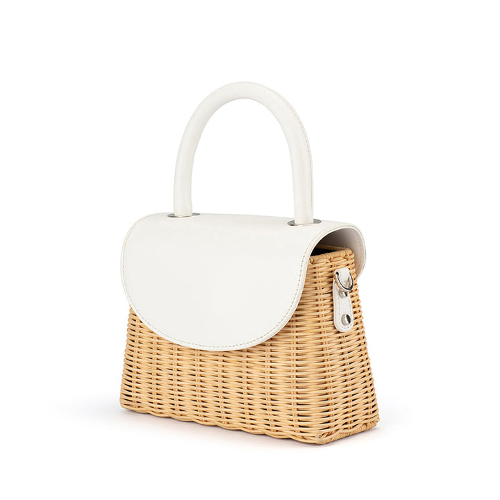 ELLE WICKER TOP HANDLE - WHITE