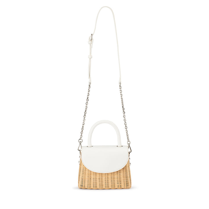 ELLE WICKER TOP HANDLE - WHITE