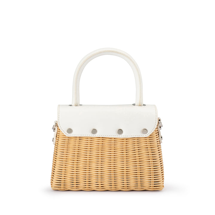 ELLE WICKER TOP HANDLE - WHITE