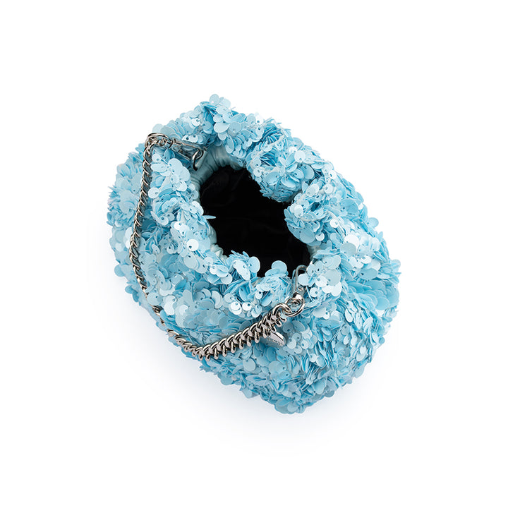MATTIE SEQUIN POUCH - BLUE