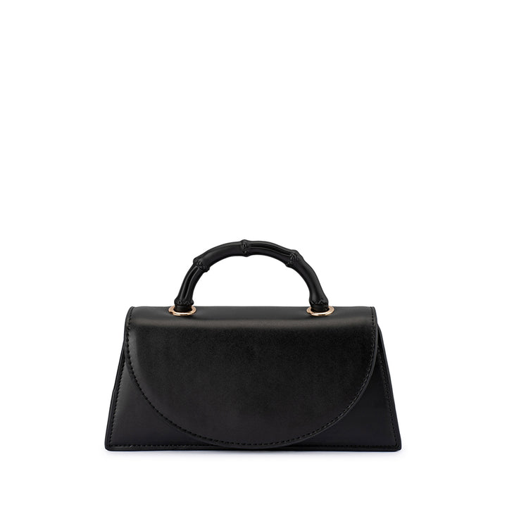 PHOEBE BAMBOO HANDLE BAG - BLACK