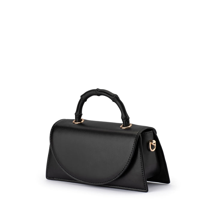 PHOEBE BAMBOO HANDLE BAG - BLACK