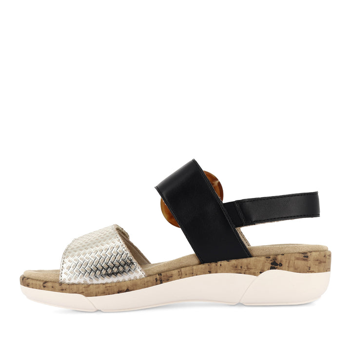 RACH R6853 - BEIGE-GOLD/BLACK LEATHER MULTI