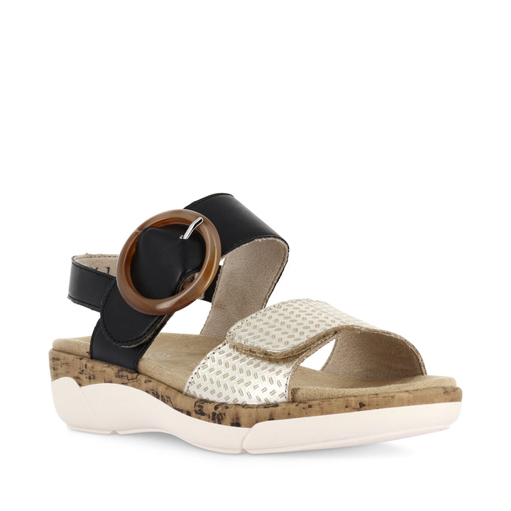 RACH R6853 - BEIGE-GOLD/BLACK LEATHER MULTI