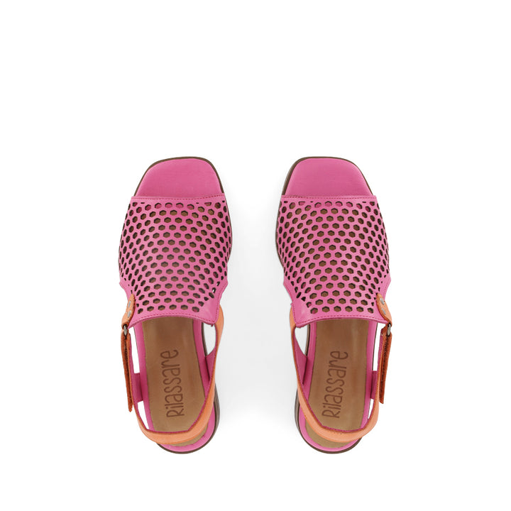 DENISE - FUXIA ORANGE LEATHER