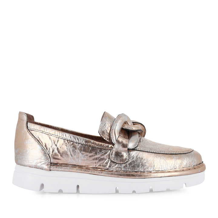 ERORA - ROSE GOLD CRACKLE LEATHER / SILVER METAL