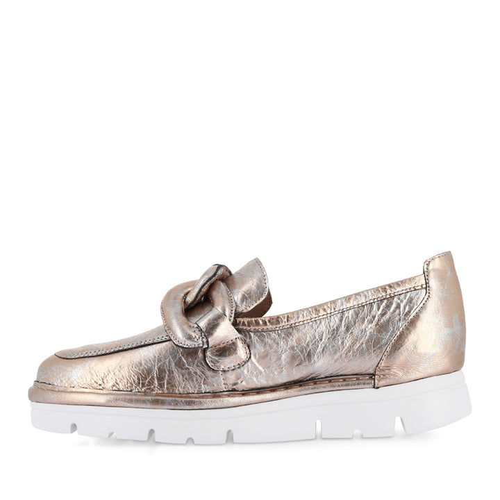 ERORA - ROSE GOLD CRACKLE LEATHER / SILVER METAL