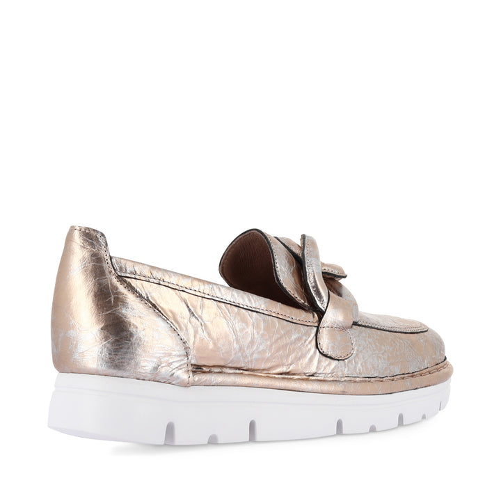 ERORA - ROSE GOLD CRACKLE LEATHER / SILVER METAL