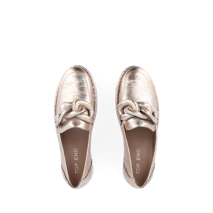 ERORA - ROSE GOLD CRACKLE LEATHER / SILVER METAL