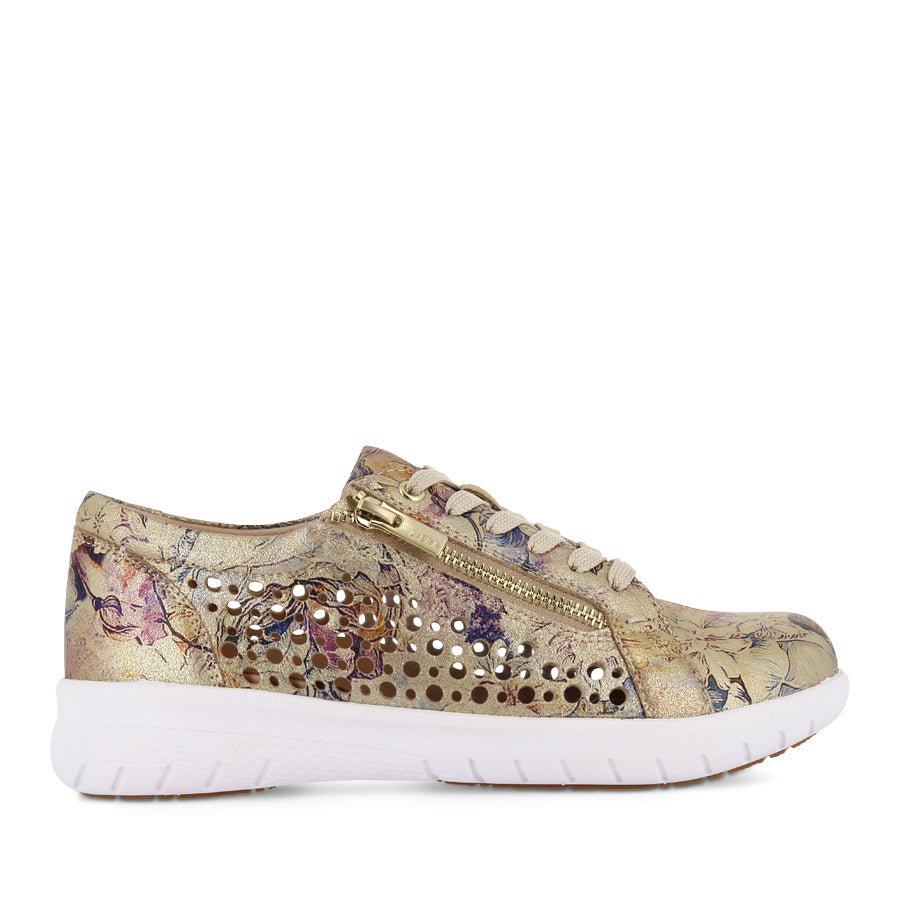 SHOVO XF - GOLD VINTAGE FLORAL LEATHER