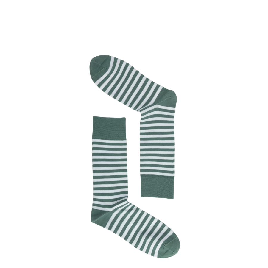 STRIPES SOCKS - OLIVE/WHITE