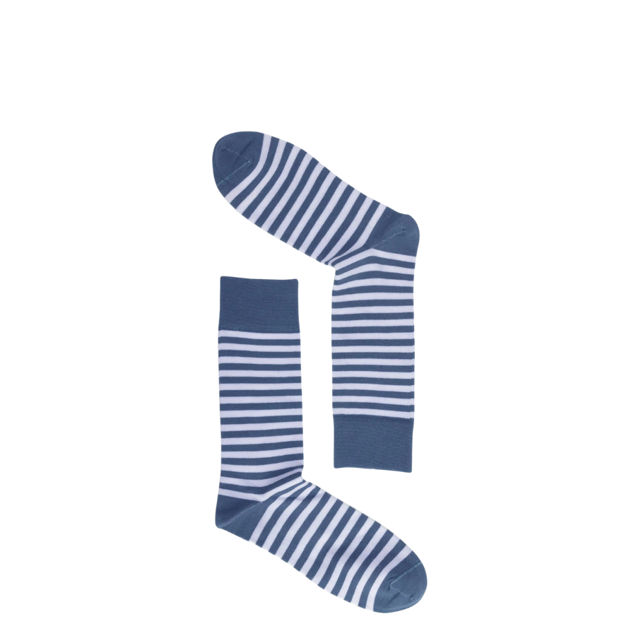 WASHED STRIPES SOCKS - NAVY/WHITE